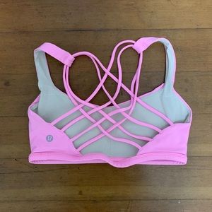 Bright pink lululemon bra!
